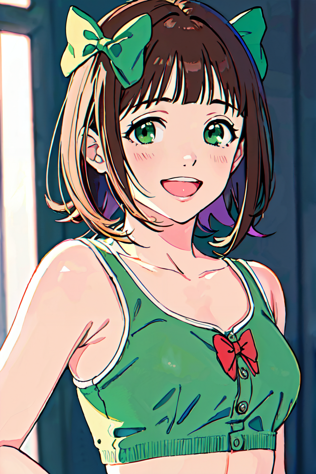 05551-3163764022-_lora_harukaamamitest_1_haruka amami, brown hair, (green eyes_1.5), short hair, (hair bow_1.5), hair ribbon, bangs, blunt bangs,.png